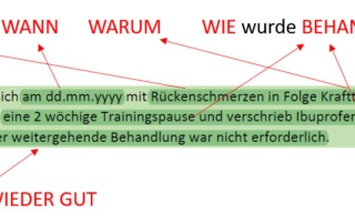 Arztbericht Rückenbeschwerden